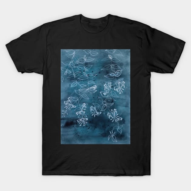 Honeysuckle on watercolor background T-Shirt by cschwebel